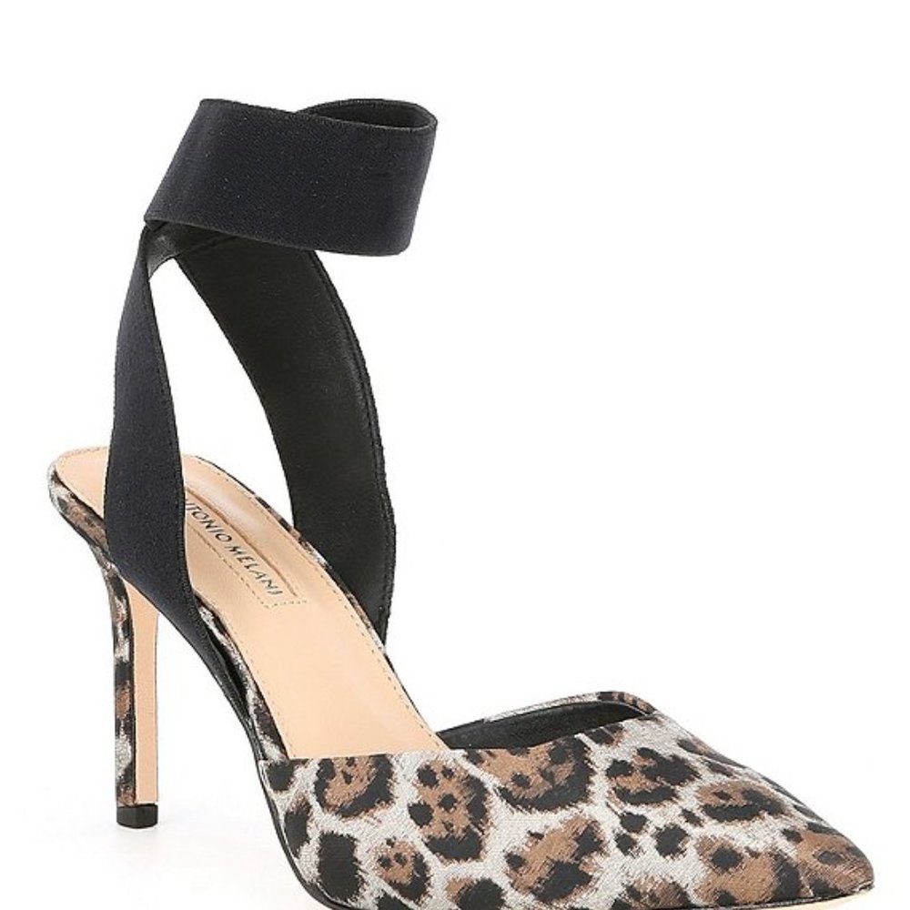 Antonio Melani Shoe  6.5 M High Heel  Sling Animal Print Fabric Pointed Toe NWOT